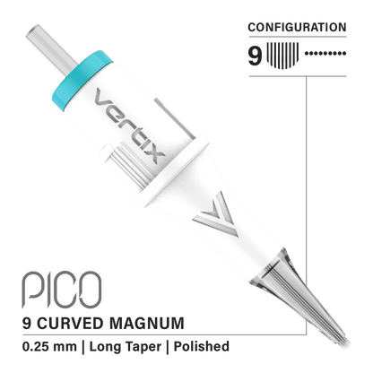 Vertix Pico 9 Magnum Curved PMU cartridge needle, single piece