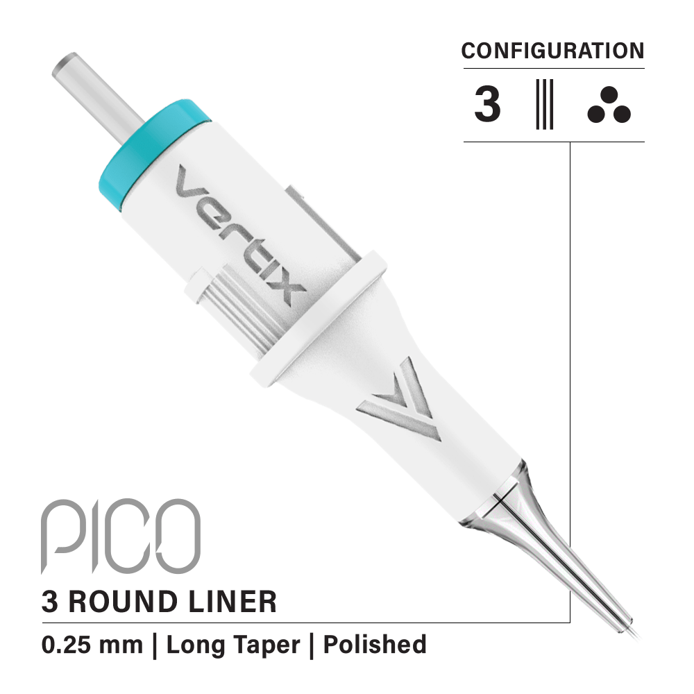 Vertix Pico 3 Round Liner cartridge needle tip detail
