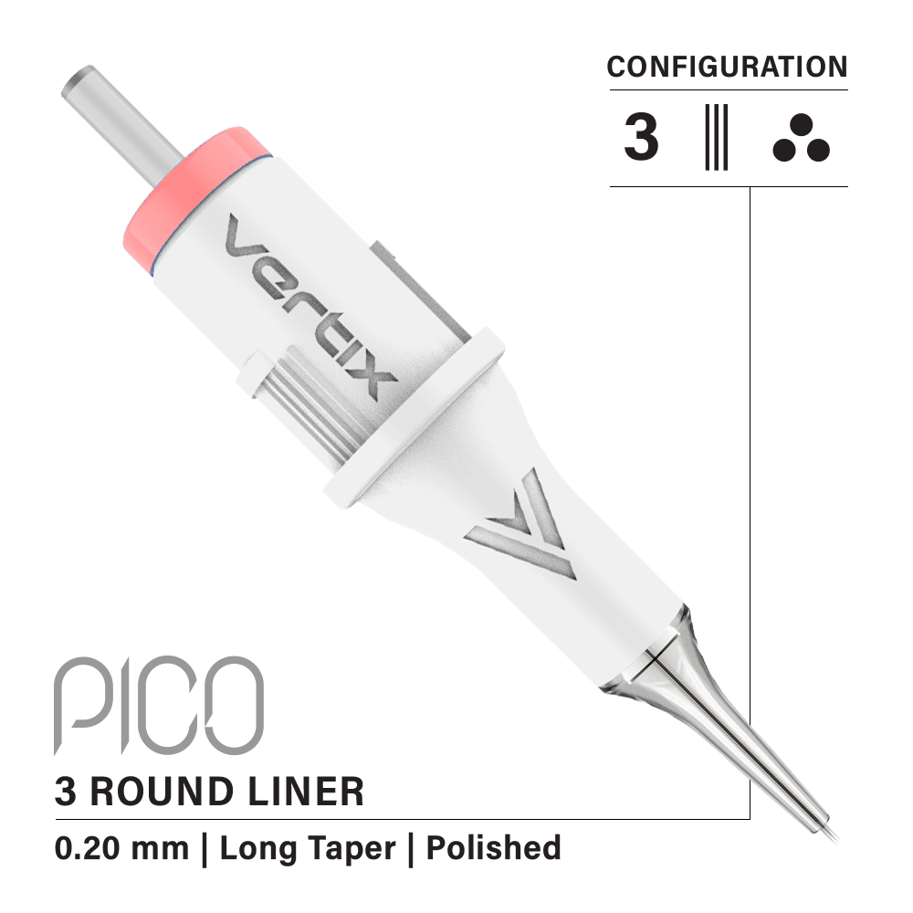 Vertix Pico 3 Round Liner PMU cartridge single needle